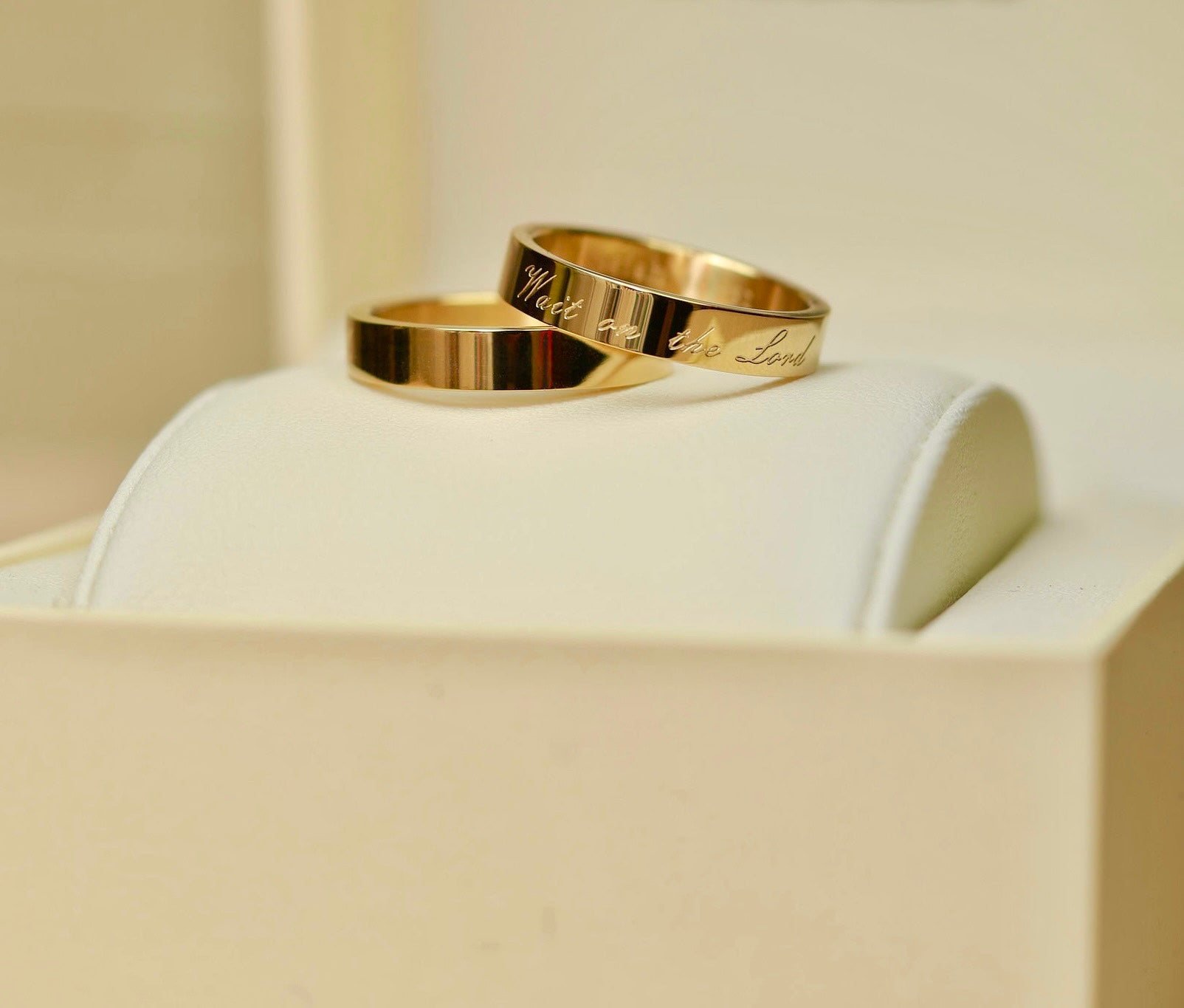 “Wait on the Lord” Ring – 14K Gold Plated Stainless Steel | Engraved with Isaiah 40:31