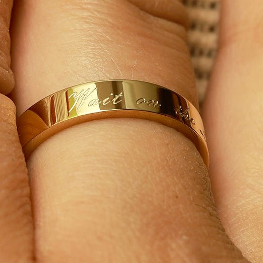 “Wait on the Lord” Ring – 14K Gold Plated Stainless Steel | Engraved with Isaiah 40:31