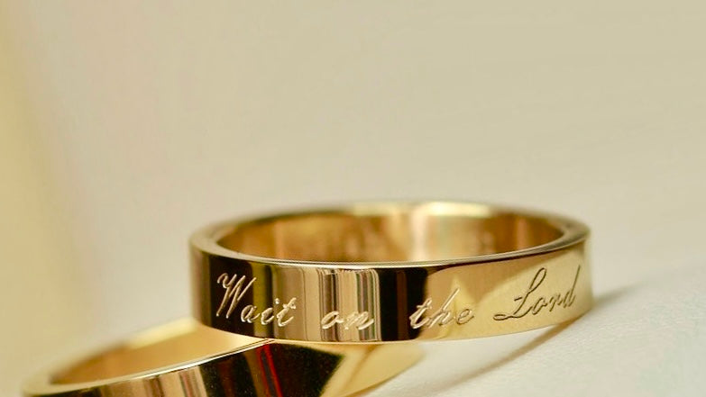 “Wait on the Lord” Ring – 14K Gold Plated Stainless Steel | Engraved with Isaiah 40:31