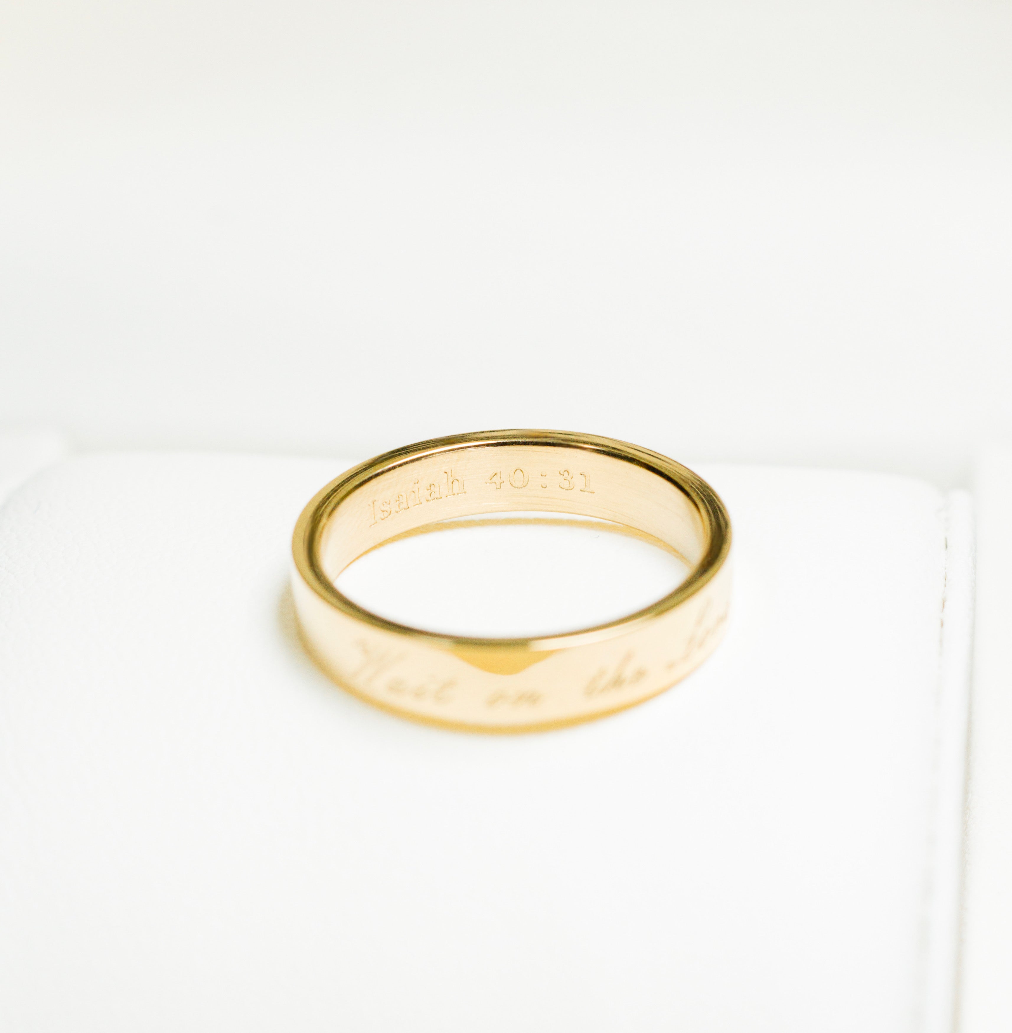 “Wait on the Lord” Ring – 14K Gold Plated Stainless Steel | Engraved with Isaiah 40:31