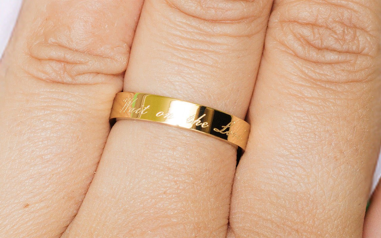“Wait on the Lord” Ring – 14K Gold Plated Stainless Steel | Engraved with Isaiah 40:31