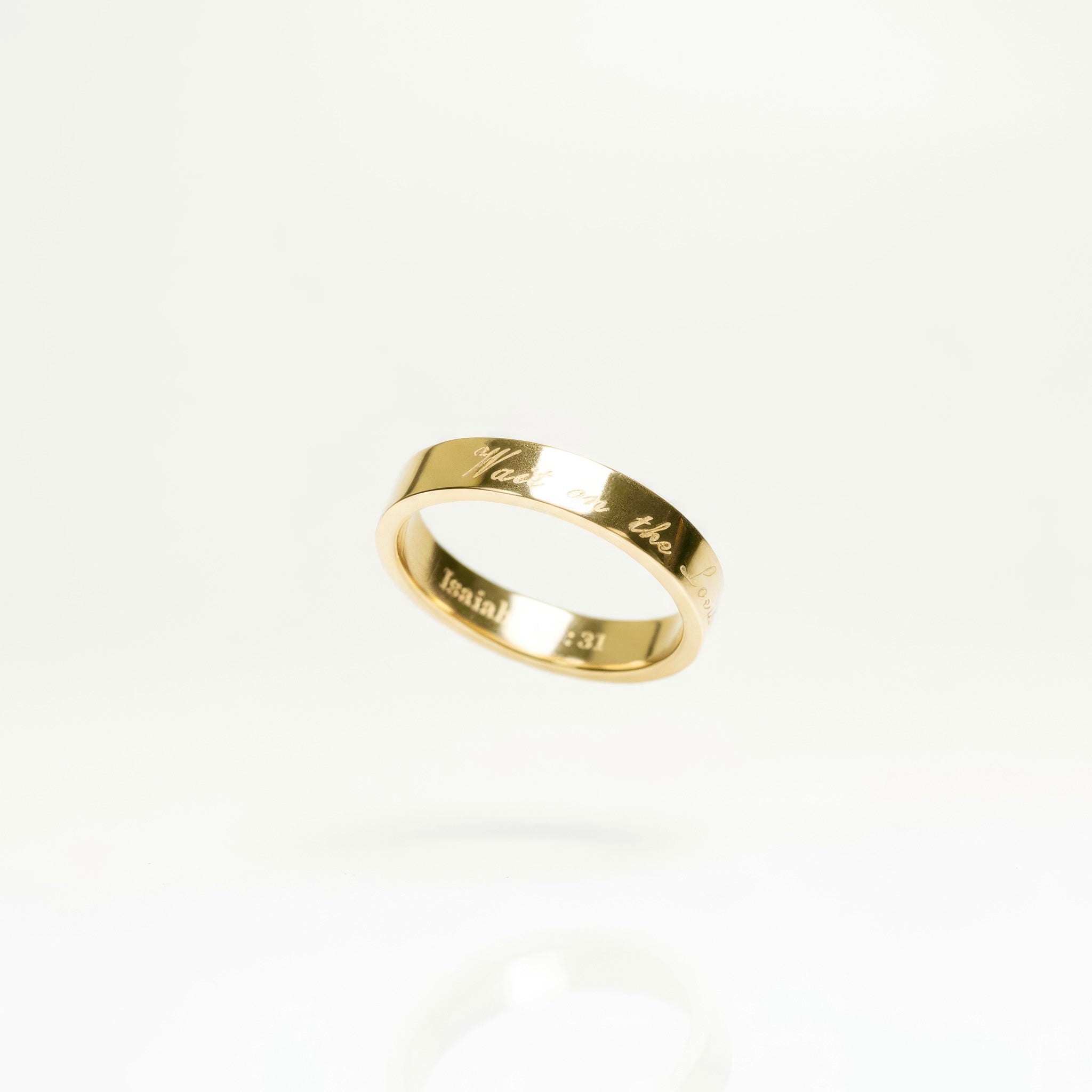 “Wait on the Lord” Ring – 14K Gold Plated Stainless Steel | Engraved with Isaiah 40:31